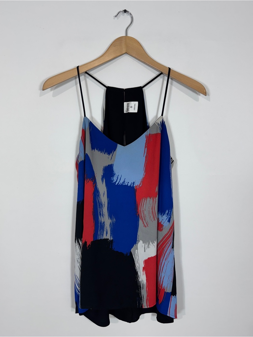 WSH15 {Express} "Barcelona Cami" Red Blue Gray Abstract Y2K Blouse Camisole